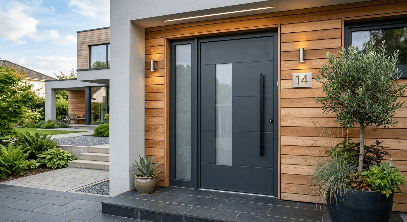 Porte entree moderne aluminium